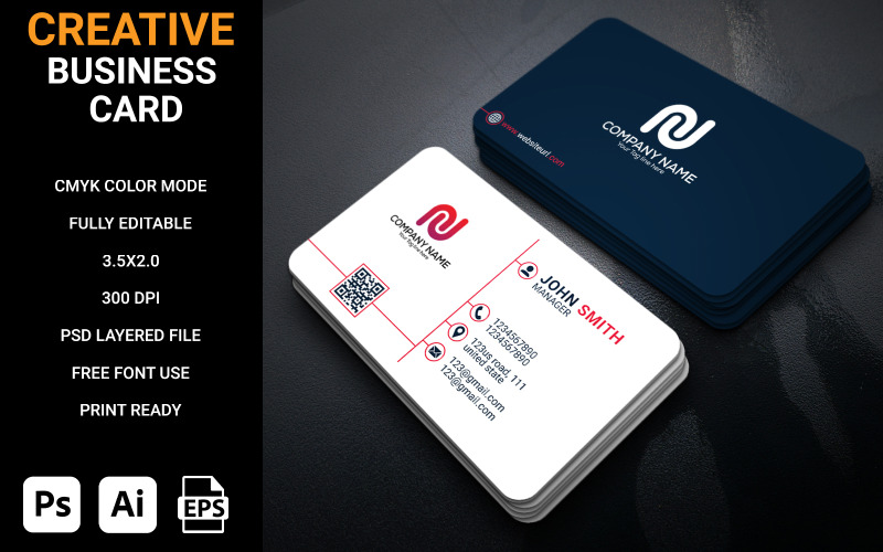 Clean and simple business card design template Corporate Identity
