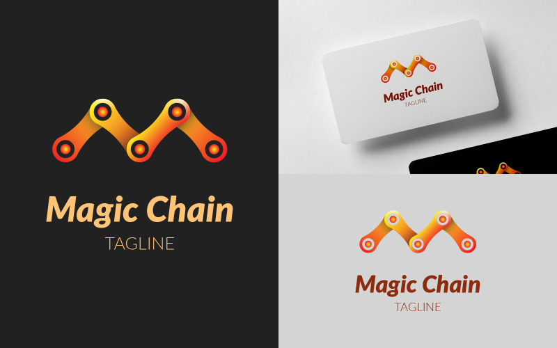 Magic Chain M Letter Logo Logo Template