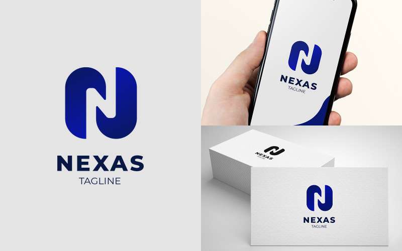 N Shape Letter Logo Nexas Logo Template