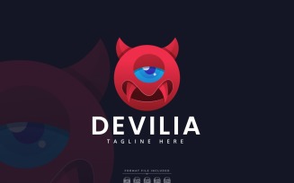 Red Devil Logo Template Design