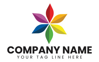 Six pointed Diaspora Star in rainbow colors Design Brand Identity