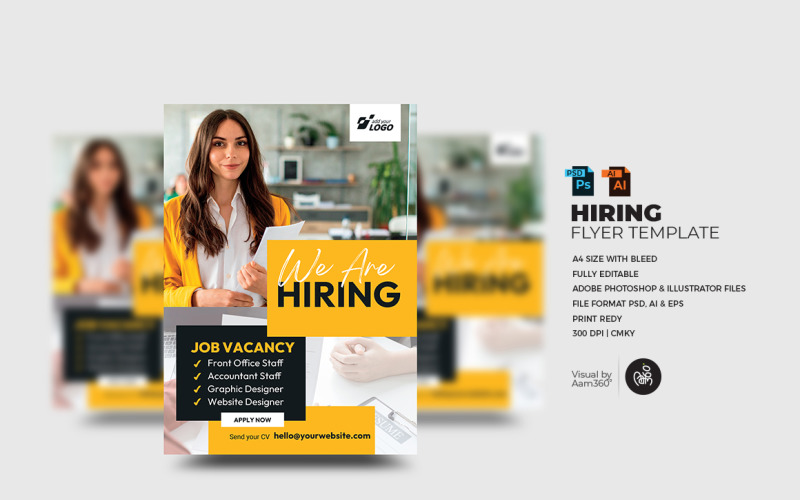 We are Hiring Flyer Template, Corporate Identity