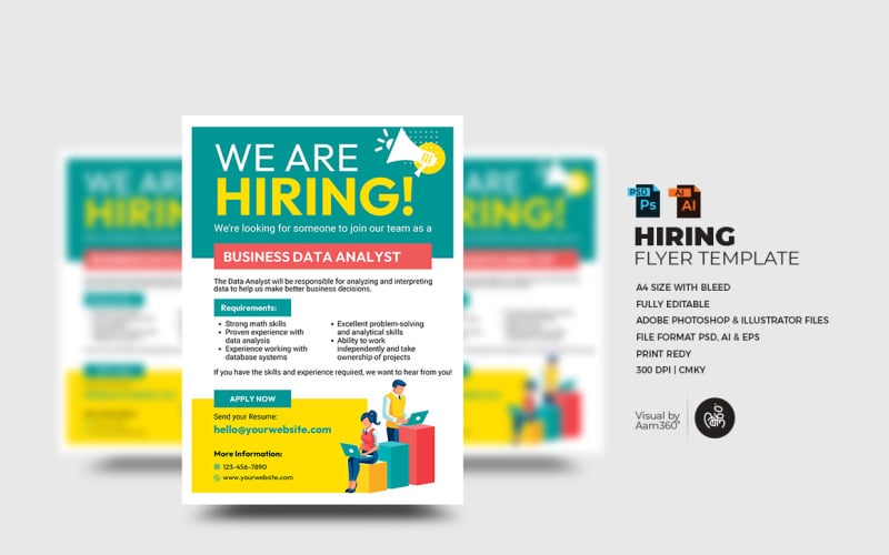 We're Hiring Flyer Template Corporate Identity