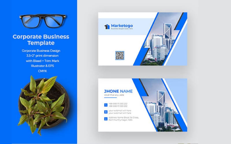 Corporate Minimal business card Template Design Corporate Identity