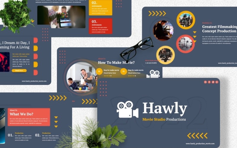 Hawly - Movie Production Googleslide Template Google Slide