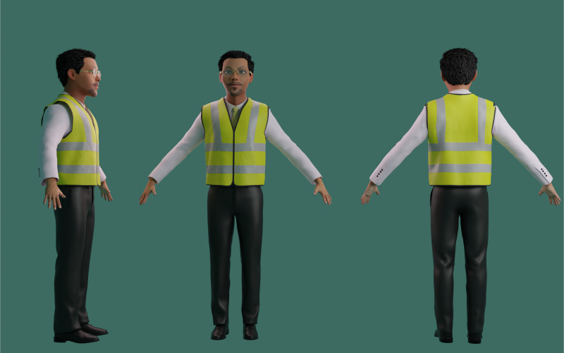 3d cartoon engineer model Model