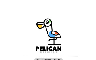 Pelican line simple design logo