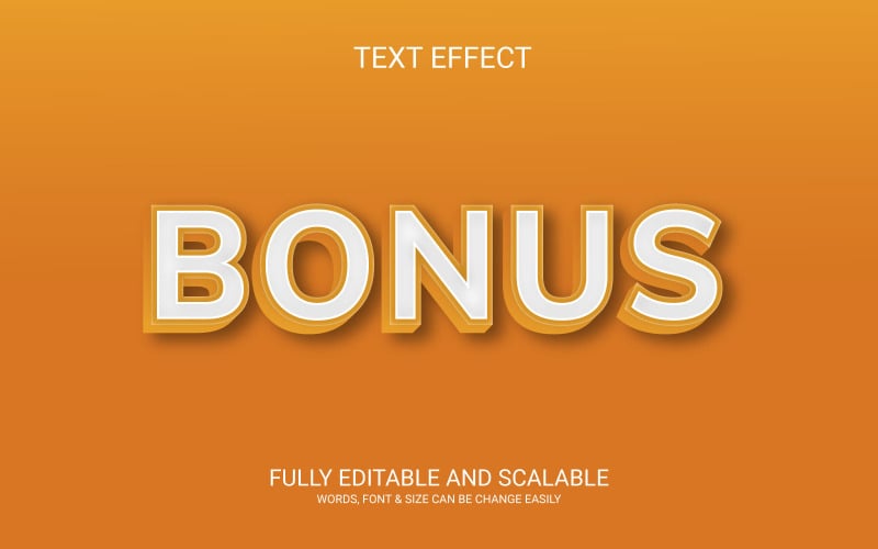 Bonus 3D Fully Editable Vector Eps Text Effect Template Illustration