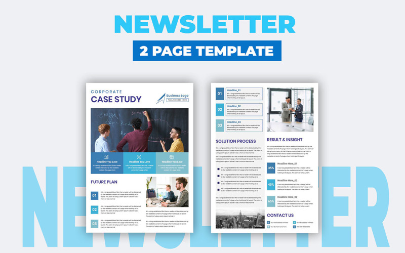 Business Case study template corporate modern business double side flyer template Corporate Identity