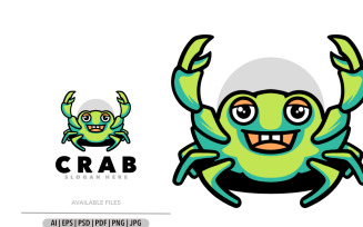 Crab funny nature mascot logo