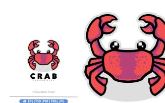 Crab mascot logo template design