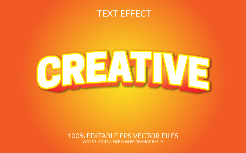 Creative 3D Editable Vector Eps Text Effect Template Illustration