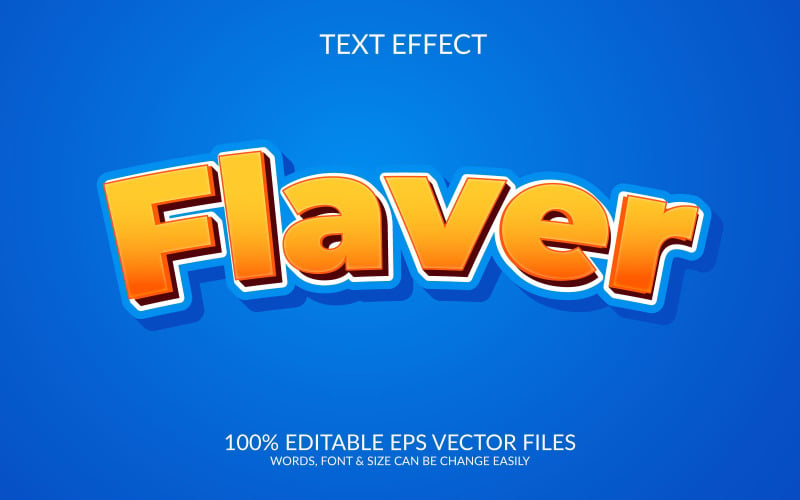 Flaver fully editable vector eps text effect Illustration