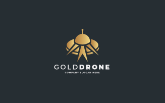 Gold Drone Pro Logo Template