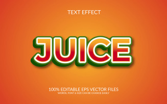 Juice editable vector 3d text effect template design