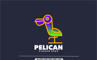 Pelican bird gradient colorful logo design
