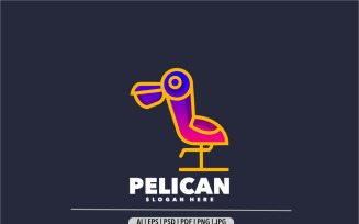 Pelican bird gradient colorful logo
