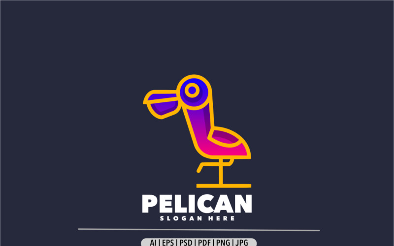 Pelican bird gradient colorful logo Logo Template