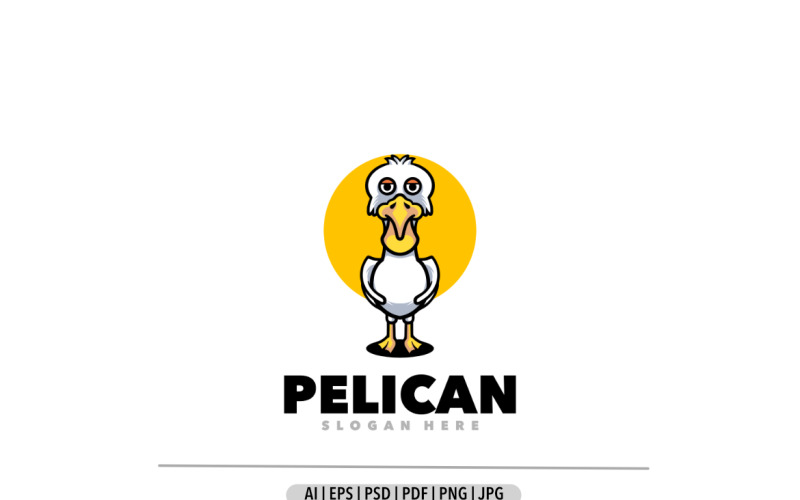 Pelican bird mascot cartoon funny logo Logo Template