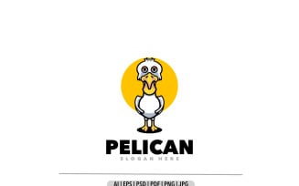 Pelican bird mascot cartoon funny logo