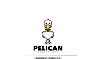 Pelican bird mascot cartoon logo