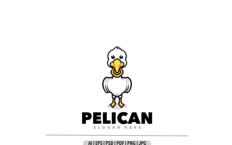 Pelican bird mascot cartoon logo Logo Template