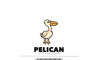 Pelican bird mascot simple design