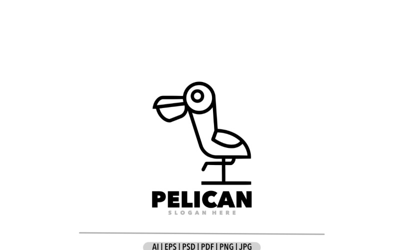 Pelican bird simple line logo Logo Template