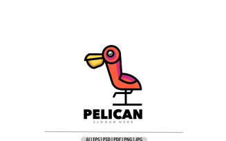 Pelican bird simple mascot logo