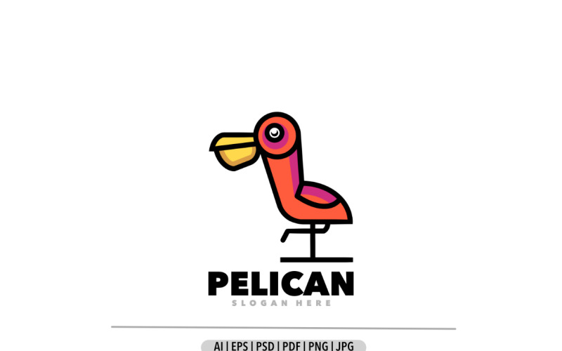 Pelican bird simple mascot logo Logo Template