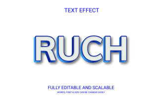 Rush 3D Editable Vector Eps Text Effect Template