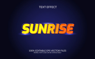 Sunrise 3D Editable Vector Eps Text Effect Template