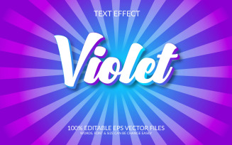 Violet 3D Fully Editable Vector Eps Text Effect Template
