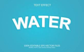 Water 3D Editable Vector Eps Text Effect Template