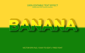 Banana 3D Editable Vector Eps Text Effect Template