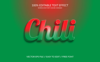 Chili fully editable vector text effect template design