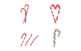 Christmas candy canes in the shape of a heart on a white background.