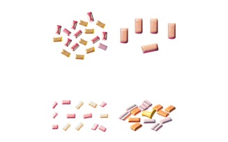 Collection of Chewing gum product vector icon for stock.