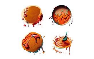 Colorful splash of Sauce on a white background.