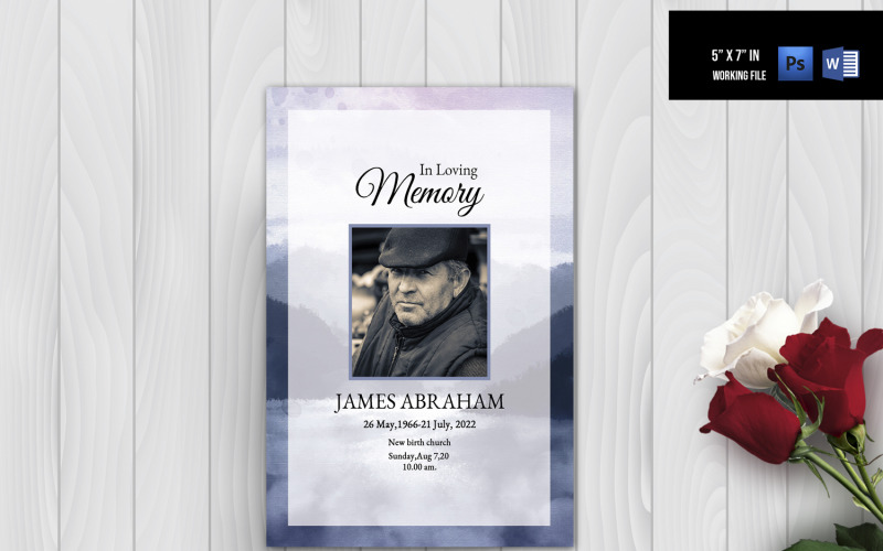 Funeral Announcement / Invitation Template Ms word and Photoshop template Corporate Identity
