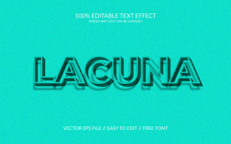 Lacuna 3D Editable Vector Eps Text Effect Template
