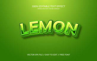 Lemon 3D Editable Vector Eps Text Effect Template