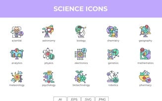 Science Icon Set Template