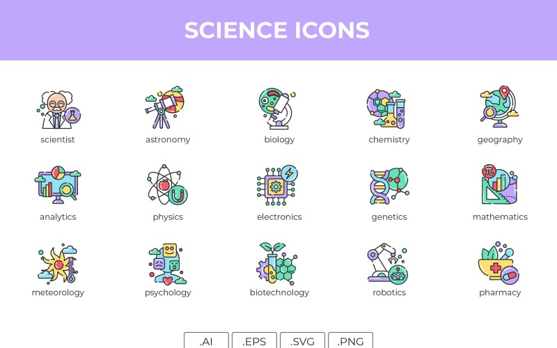 Science Icon Set Template