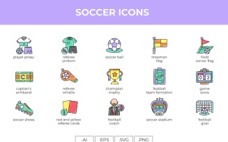 Soccer Icons Set Template