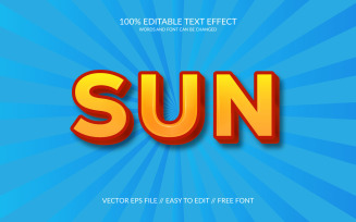 Sun 3D Editable Vector Eps Text Effect Template