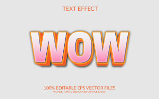 Wow 3D Editable Vector Eps Text Effect Template