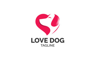 Creative Love Dog Logo Template