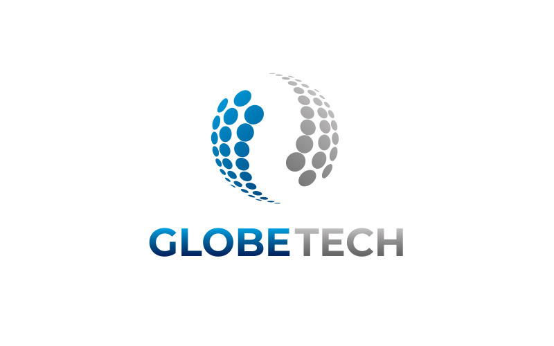 Globe Tech Logo Design Technology Logo Logo Template