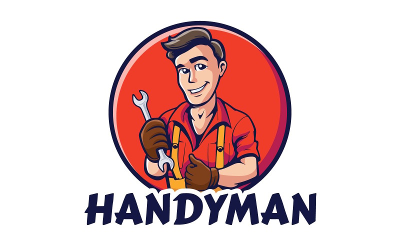 Handyman Mascot/Illustration Logo Design Logo Template
